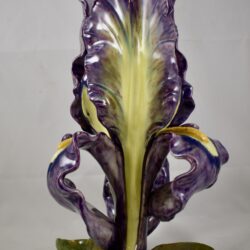 Jérôme Massier Bearded Iris Vase, France, C. 1860-1880